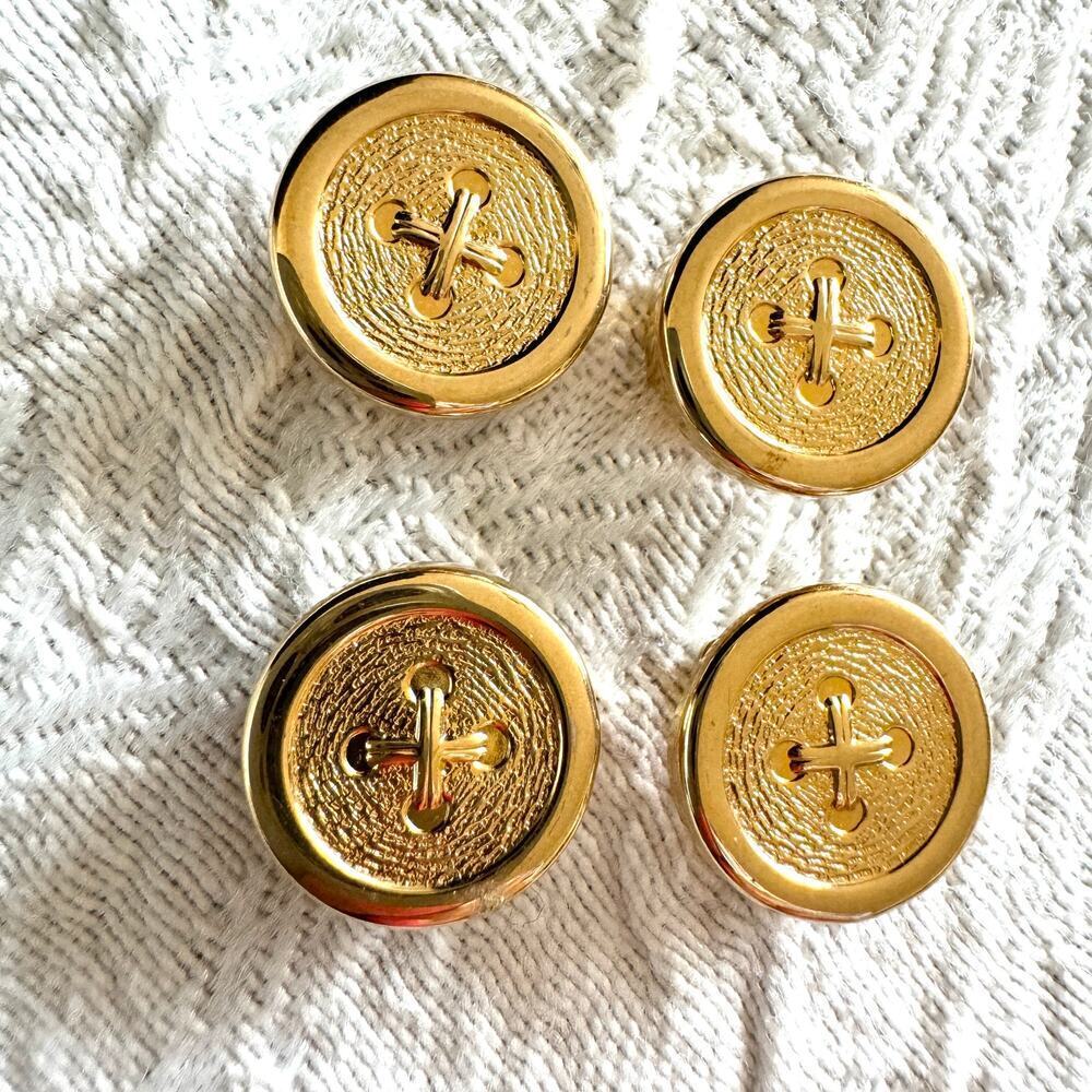 Vintage Avon Gold Button Covers (4)